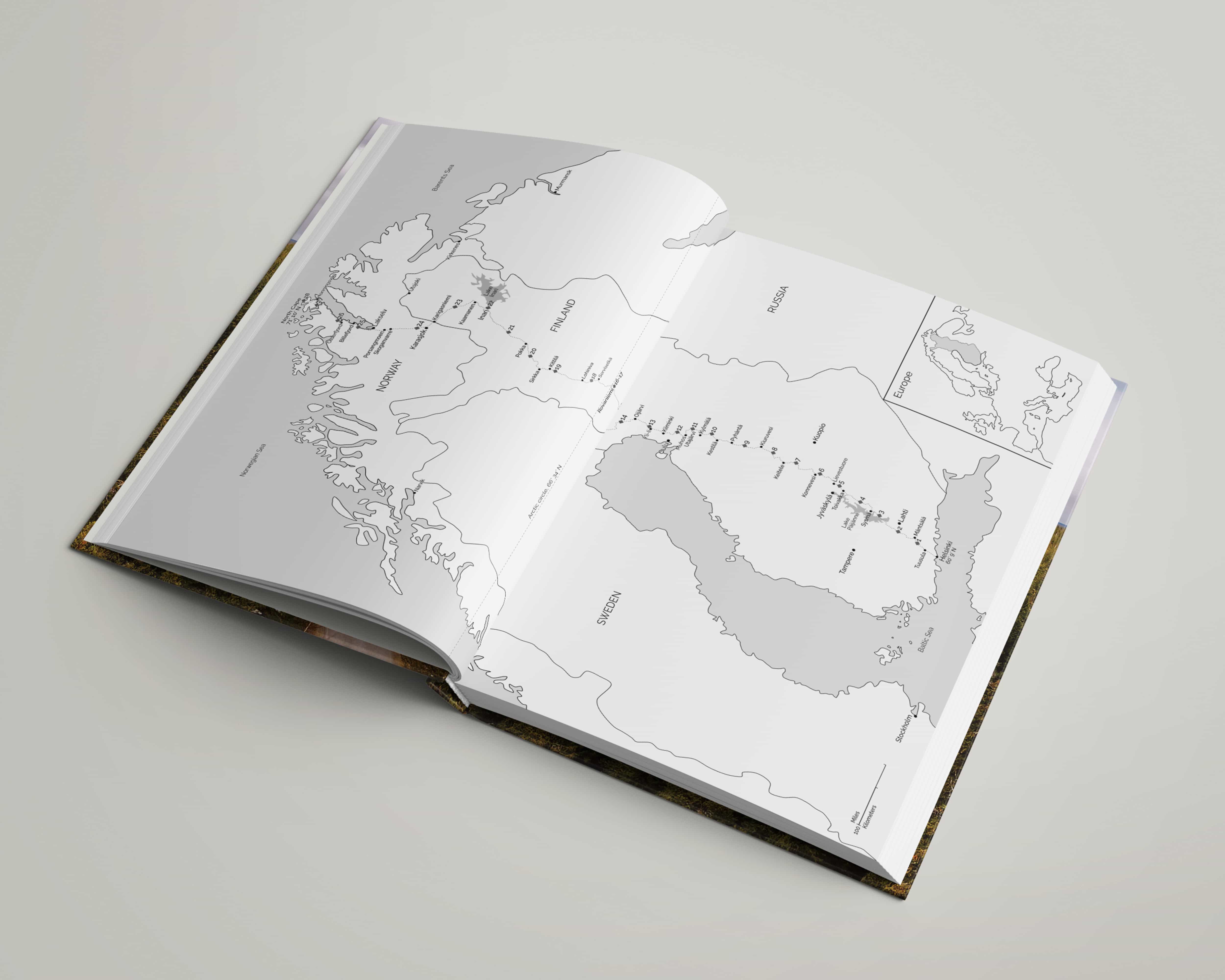 Route map in the book